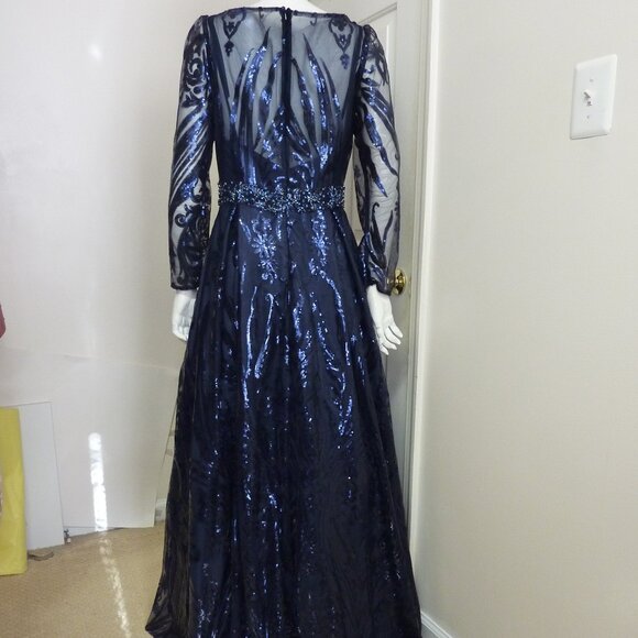 Mac Duggal 67113 Long Sleeve Embellished Evening Gown - Picture 15 of 16
